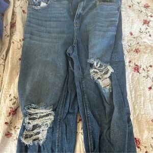 American Eagle Outfitters Blue Distressed Boyfriend Jeans